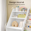 SoBuy KMB119-W Bibliotheque Enfant 3 Niveaux Bibliothèque Montessori avec Rangement Jouet et Paniers Tissu Meuble Chambre Enfant Etagere Chambre Blanc 80x40x80cm
