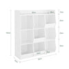 SoBuy KMB120-W Bibliothèque Enfant Rangement Jouet Enfant avec 9 Compartiments Meuble Rangement Jouet Étagère Bibliothèque Porte-revues Blanc 95x34x105 cm