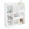 SoBuy KMB120-W Bibliothèque Enfant Rangement Jouet Enfant avec 9 Compartiments Meuble Rangement Jouet Étagère Bibliothèque Porte-revues Blanc 95x34x105 cm