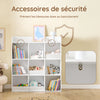 SoBuy KMB120-W Bibliothèque Enfant Rangement Jouet Enfant avec 9 Compartiments Meuble Rangement Jouet Étagère Bibliothèque Porte-revues Blanc 95x34x105 cm
