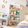 SoBuy KMB121-WN Bibliotheque Enfant Étagère Livre Enfant 4 Niveaux Meuble Rangement Jouet Bibliothèque Meuble de Rangement Etagere Chambre Blanc-Naturel 60x15x130.5 cm