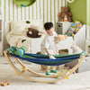 SoBuy KMB16-J Chaise a Bascule, Lit Enfant Bébé, Hamac Enfant, Chaise Longue à Bascule pour Enfant, Rocking-Chair, pour Chambre d'enfant, Patio, Salon, Jardin, 124x36x45 cm