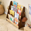 SoBuy KMB32-N Bibliothèque Enfant Rangement Jouet Enfant Bibliotheque Livre 4 Niveaux avec 2 Crochets Étagère à Livres Meuble de Rangement Chambre d'Eanfant Bureau Salon Naturel 91x30x89 cm