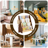 SoBuy KMB32-N Bibliothèque Enfant Rangement Jouet Enfant Bibliotheque Livre 4 Niveaux avec 2 Crochets Étagère à Livres Meuble de Rangement Chambre d'Eanfant Bureau Salon Naturel 91x30x89 cm