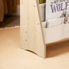 SoBuy KMB50-N Bibliothèque Enfant Meuble Rangement Jouet et Livres pour Chambre Enfant Étagère à Livre avec 4 Compartiments et 3 Poches Tissu Naturel 63x28x76cm