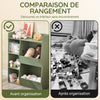 SoBuy KMB55-K-GR Bibliothèque Enfant Rangement Jouet Enfant avec 5 Compartiments Meuble Rangement Jouet Étagère Bibliothèque Porte-revues Vert 80x34x104cm
