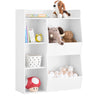 SoBuy KMB55-K-W Bibliothèque Enfant Rangement Jouet Enfant avec 5 Compartiments Meuble Rangement Jouet Étagère Bibliothèque Porte-revues Blanc 80x34x104cm