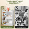 SoBuy KMB55-K-W Bibliothèque Enfant Rangement Jouet Enfant avec 5 Compartiments Meuble Rangement Jouet Étagère Bibliothèque Porte-revues Blanc 80x34x104cm