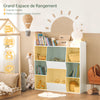 SoBuy KMB55-W Bibliothèque Enfant Rangement Jouet Enfant avec 8 Compartiments Meuble Rangement Jouet Étagère Bibliothèque Porte-revues Blanc 106x30x104 cm