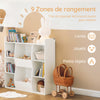 SoBuy KMB55-W Bibliothèque Enfant Rangement Jouet Enfant avec 8 Compartiments Meuble Rangement Jouet Étagère Bibliothèque Porte-revues Blanc 106x30x104 cm