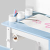 SoBuy KMB60-B Ensemble Table et Chaise pour Enfants Set de 2 Pièces avec Autocollants DIY Bureau pour Enfants avec 3 Porte-Crayons Bleu et Blanc