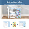 SoBuy KMB60-B Ensemble Table et Chaise pour Enfants Set de 2 Pièces avec Autocollants DIY Bureau pour Enfants avec 3 Porte-Crayons Bleu et Blanc