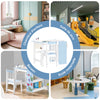 SoBuy KMB60-B Ensemble Table et Chaise pour Enfants Set de 2 Pièces avec Autocollants DIY Bureau pour Enfants avec 3 Porte-Crayons Bleu et Blanc