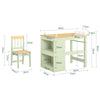SoBuy KMB60-GR Table Enfant avec Chaise Ensemble 2 Pièces Table et Chaise pour Enfant Bureau avec 2 Étagères Porte-Papier et Rangements Stylos Vert 80x50x66
