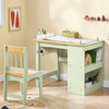 SoBuy KMB60-GR Table Enfant avec Chaise Ensemble 2 Pièces Table et Chaise pour Enfant Bureau avec 2 Étagères Porte-Papier et Rangements Stylos Vert 80x50x66