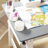 SoBuy KMB60-HG Ensemble Table et Chaise Enfant avec 1 porte-rouleau de papier, 1 sortie de papier, 1locateur de papier et 3 emplacements pour stylos