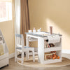 SoBuy KMB60-HG Ensemble Table et Chaise Enfant avec 1 porte-rouleau de papier, 1 sortie de papier, 1locateur de papier et 3 emplacements pour stylos