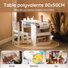 SoBuy KMB60-HG Ensemble Table et Chaise Enfant avec 1 porte-rouleau de papier, 1 sortie de papier, 1locateur de papier et 3 emplacements pour stylos