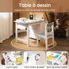 SoBuy KMB60-HG Ensemble Table et Chaise Enfant avec 1 porte-rouleau de papier, 1 sortie de papier, 1locateur de papier et 3 emplacements pour stylos