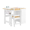 SoBuy KMB60-WN Table Enfant avec Chaise Ensemble 2 Pièces Table et Chaise pour Enfant Bureau avec 2 Étagères Porte-Papier et Rangements Stylos Blanc-Naturel 80x50x66