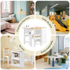 SoBuy KMB60-WN Table Enfant avec Chaise Ensemble 2 Pièces Table et Chaise pour Enfant Bureau avec 2 Étagères Porte-Papier et Rangements Stylos Blanc-Naturel 80x50x66