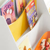 SoBuy KMB65-W Bibliothèque Enfant Étagère à Livres Étagère à Jouets Porte-revues à 4 Niveaux avec 2 Boîtes de Rangement