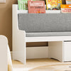 SoBuy KMB66-W Coffre à Jouets Enfants, Banc de Rangement pour Enfants avec Bibliothèque, 2 Tiroirs sur Roulettes et Coussin d'assise