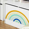 SoBuy KMB70-W Coffre à Jouets pour Enfants, Boîte à Jouets, coffre de Rangement avec Couvercle Rabattable, Motif arc-en-ciel