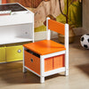 SoBuy KMB75-K-W Ensemble Table Enfant avec 2 Chaises, Table de Dessin, Table Réversible à Double Face avec Tableau Noir, 4 Boîtes de Rangement