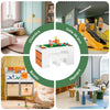 SoBuy KMB75-W Table Enfant avec 2 Chaises, Ensemble Table et Chaises Enfant avec Bacs de Rangement, Chaise Bureau pour Chambre, Table de Bloc de Construction Double Face, Blanc 87x50x50 cm