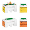 SoBuy KMB75-W Table Enfant avec 2 Chaises, Ensemble Table et Chaises Enfant avec Bacs de Rangement, Chaise Bureau pour Chambre, Table de Bloc de Construction Double Face, Blanc 87x50x50 cm