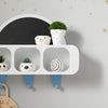 SoBuy KMB86-W Étagères de Rangement Suspendue Chambre d’Enfant, Étagère Murale pour Enfant avec 1 Tableau Noir en Demi-lune