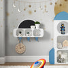SoBuy KMB86-W Étagères de Rangement Suspendue Chambre d’Enfant, Étagère Murale pour Enfant avec 1 Tableau Noir en Demi-lune