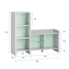 SoBuy KMB89-HG Bibliothèque pour Enfant, Banc Étagère de Rangement pour Jouets et Livres, Étagère à Livres pour Garçon Fille, 5 Compartiments