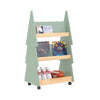 SoBuy KMB99-H-GR Bibliothèque Enfant à roulettes Étagère à Livres Enfant Étagère pour Chambre d'enfant avec 5 étagères et 4 roulettes