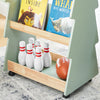 SoBuy KMB99-H-GR Bibliothèque Enfant à roulettes Étagère à Livres Enfant Étagère pour Chambre d'enfant avec 5 étagères et 4 roulettes