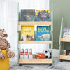 SoBuy KMB99-H-GR Bibliothèque Enfant à roulettes Étagère à Livres Enfant Étagère pour Chambre d'enfant avec 5 étagères et 4 roulettes