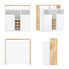 SoBuy KNL07-WN Îlot de Cuisine, Meuble de Rangement Multifonction, Buffet avec Porte-Bouteilles, Meuble de Cuisine, Armoire Bar pour Salon, Buffet Salon, Blanc et Naturel 105 x 60 x 105cm