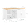 SoBuy KNL09-WN îlot Central de Cuisine, Desserte de Cuisine, Placard de Cuisine avec 2 Portes, 4 Cubes Compartiments