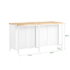 SoBuy KNL09-WN îlot Central de Cuisine, Desserte de Cuisine, Placard de Cuisine avec 2 Portes, 4 Cubes Compartiments