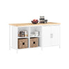 SoBuy KNL09-WN îlot Central de Cuisine, Desserte de Cuisine, Placard de Cuisine avec 2 Portes, 4 Cubes Compartiments