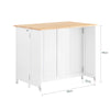 SoBuy KNL10-WN îlot Central de Cuisine Buffet de Rangement Mange-Deboutavec Plans de Travail Rabattable 2 armoires 4 Portes
