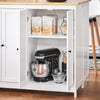 SoBuy KNL10-WN îlot Central de Cuisine Buffet de Rangement Mange-Deboutavec Plans de Travail Rabattable 2 armoires 4 Portes