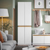 SoBuy KSB01-W Armoire Chambre Dressing Penderie – Armoire de Rangement à 2 Portes avec Tringle et 5 Compartiments – Meuble Haut Gain de Place pour Entrée, Salon ou Chambre – Blanc 61x30x192cm