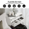 SoBuy NKD03-W Table de Chevet Murale, Table de Nuit Flottante avec Tiroir et Plateau, Étagère Murale pour Chambre à Coucher, L 45 x P 25 x H 22 cm, Blanc