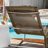 SoBuy OGS28-BR Chaise Longue Transat de Jardin Bascule avec Appui-tête Réglable et Pochette latérale