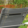 SoBuy OGS28-HGx2 Lot de 2 Chaise Longue Transat de Jardin Bascule avec Appui-tête Réglable et Pochette latérale