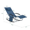 SoBuy OGS28-NB Chaise Longue Transat de Jardin Bascule avec Appui-tête Réglable et Pochette latérale