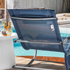 SoBuy OGS28-NB Chaise Longue Transat de Jardin Bascule avec Appui-tête Réglable et Pochette latérale