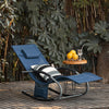 SoBuy OGS28-NB Chaise Longue Transat de Jardin Bascule avec Appui-tête Réglable et Pochette latérale